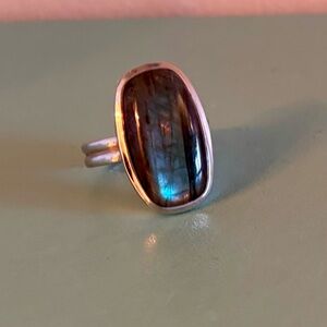 Sterling Silver Labradorite Gemstone Large Ring 8